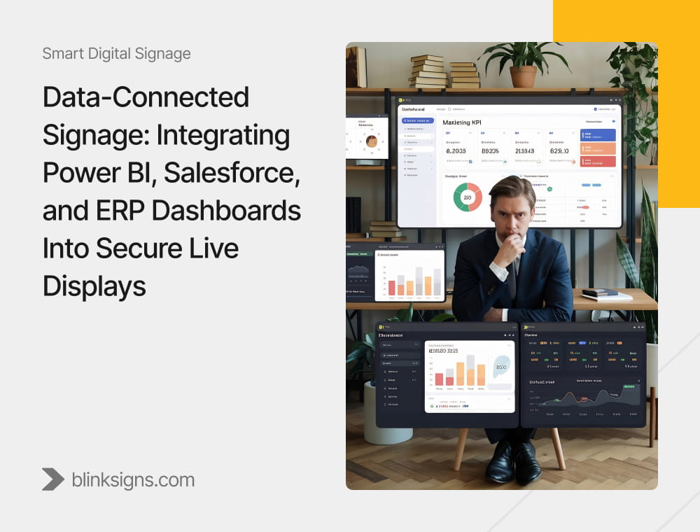 Data-Connected Signage_ Integrating Power BI, Salesforce, and ERP Dashboards Into Secure Live Displays
