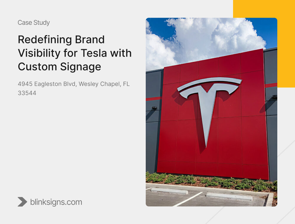 Tesla Wesley Chapel Signage Project | BlinkSigns Case Study